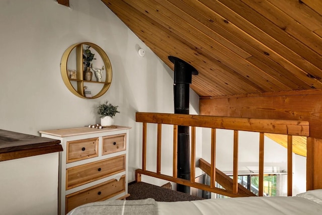 45 Alder Way Unit 3C, Whitefish, MT 59937 - stairway with wood ceiling and lofted ceiling
