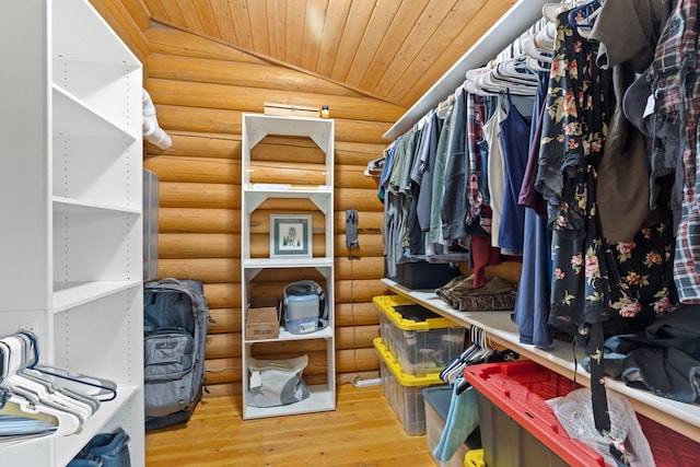 2197 W Tower Rd, Saltese, MT 59867 - spacious closet with lofted ceiling and wood finished floors