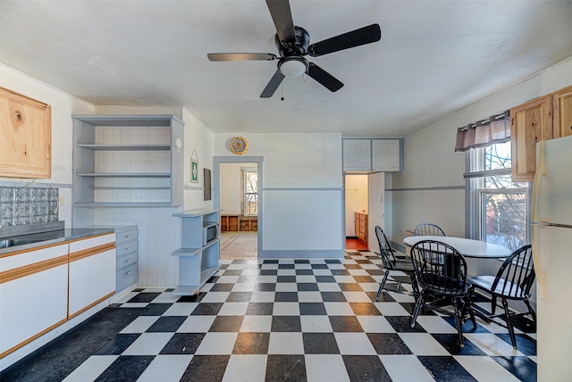 420 Knight St, Helena, MT 59601 - dining room with a ceiling fan and dark floors
