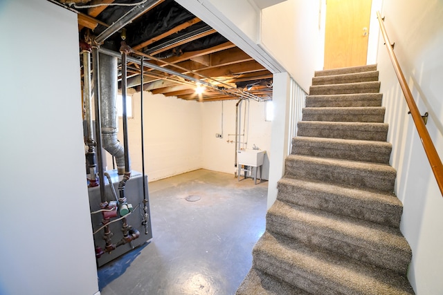 basement featuring sink