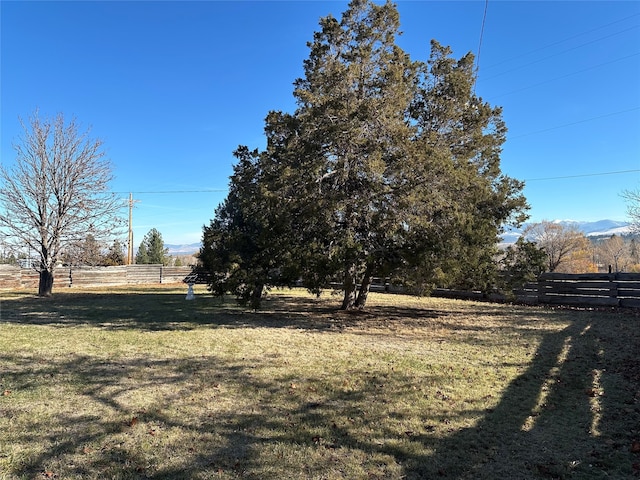 view of yard with a rural view