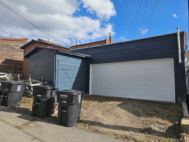 view of garage