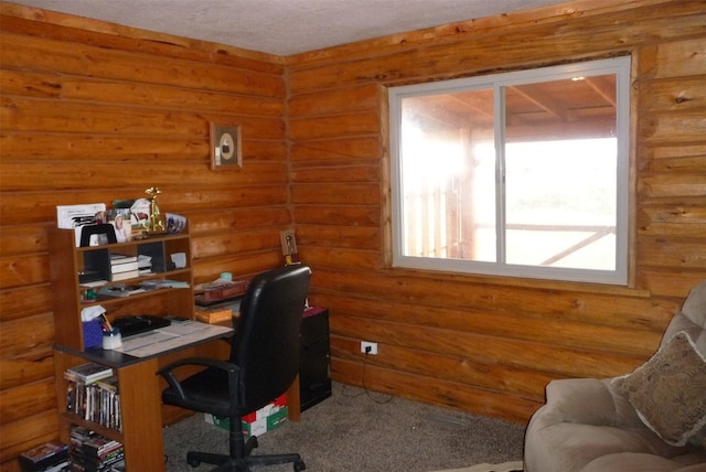 office space with carpet flooring