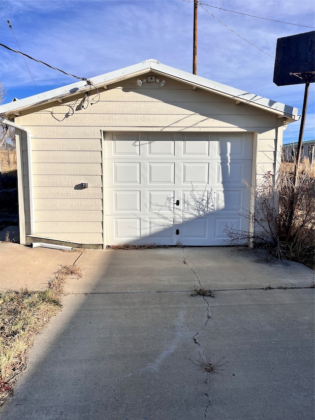 view of garage