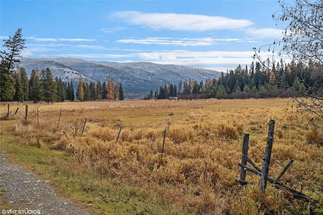 view of mountain feature featuring a rural view