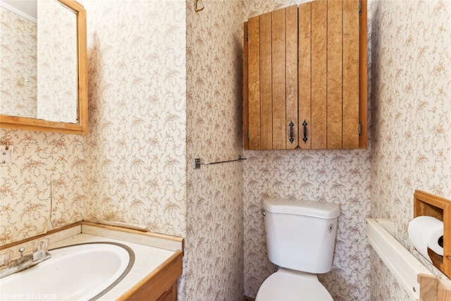 bathroom with vanity and toilet