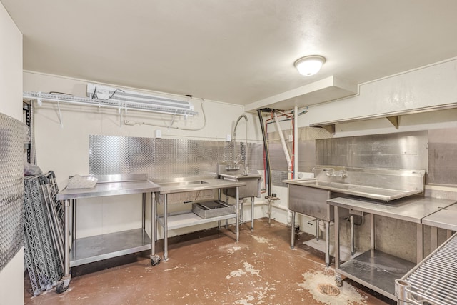 interior space featuring concrete flooring