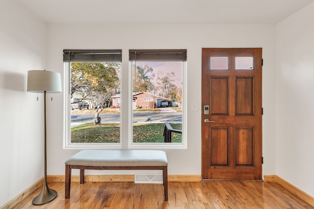 foyer entrance featuring light hardwood / wood-style flooring