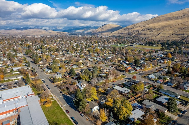 aerial view featuring a mountain view