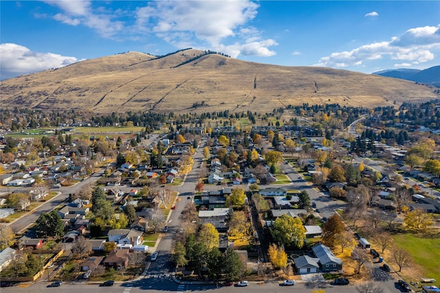 drone / aerial view with a mountain view