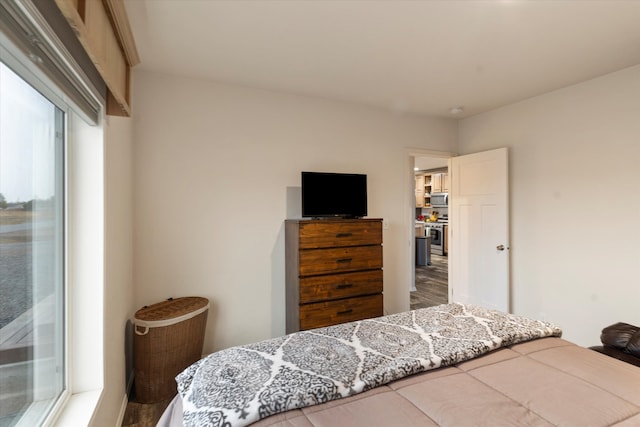 bedroom featuring hardwood / wood-style flooring