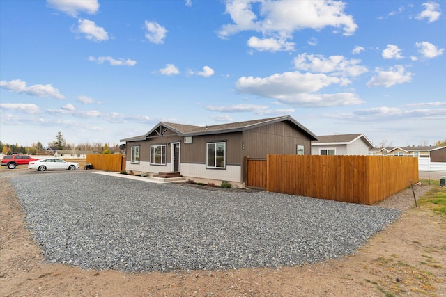 view of front of property with fence