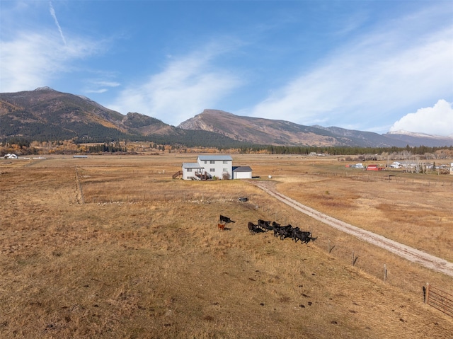 property view of mountains with a rural view