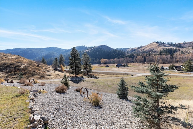 view of mountain feature featuring a rural view