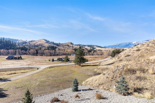 view of mountain feature featuring a rural view