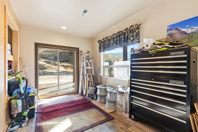 interior space featuring hardwood / wood-style flooring