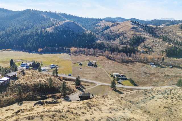 view of mountain feature with a rural view