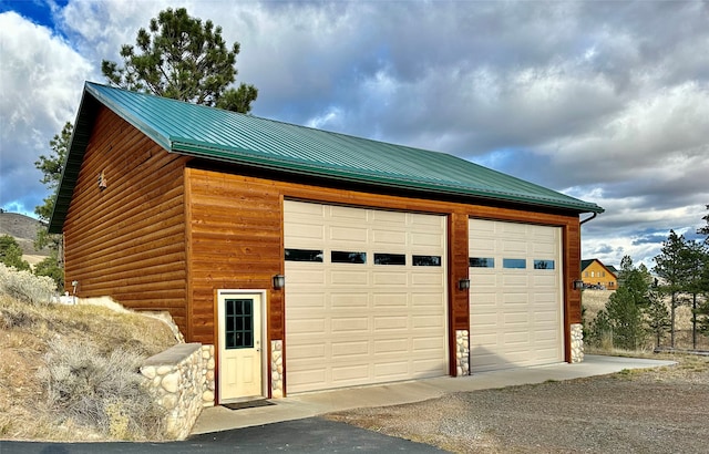 view of garage