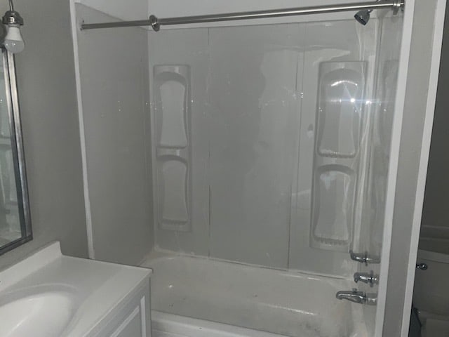 bathroom featuring vanity and shower / washtub combination