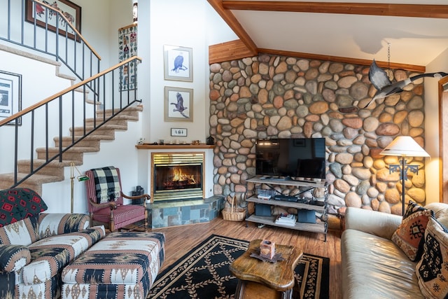 living room featuring hardwood / wood-style flooring