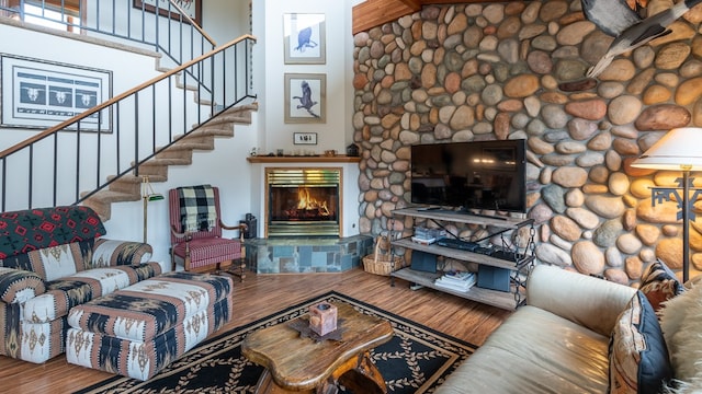 living room featuring hardwood / wood-style floors