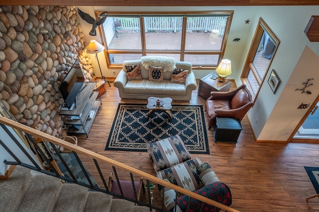 living room featuring hardwood / wood-style flooring