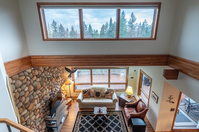 living room featuring hardwood / wood-style floors