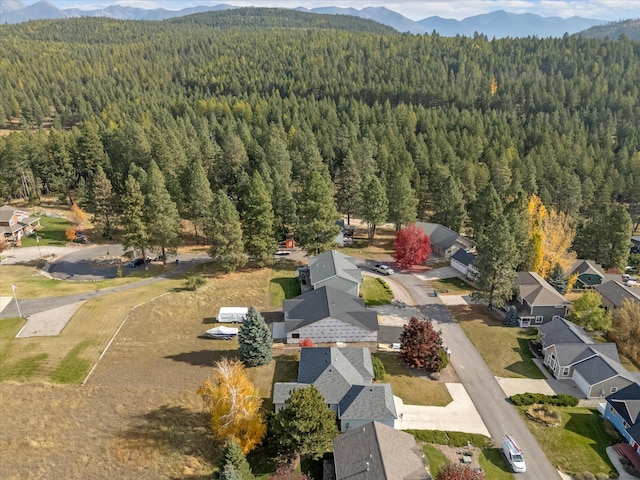 bird's eye view with a mountain view