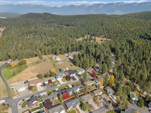 birds eye view of property featuring a mountain view