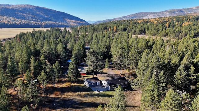 aerial view with a mountain view