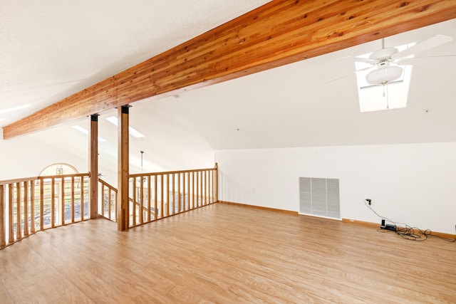 451 1st Rd NE, Fairfield, MT 59436 - bonus room with ceiling fan, a skylight, and wood finished floors