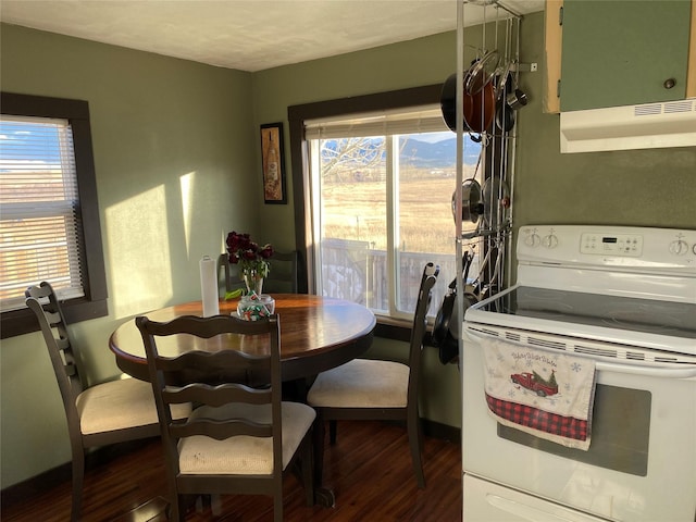 dining area with hardwood / wood-style floors