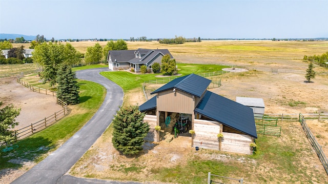 aerial view with a rural view