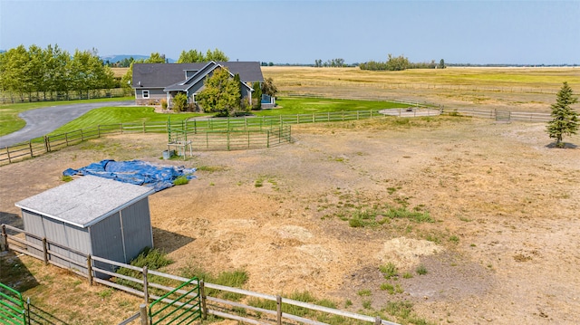 exterior space featuring a rural view