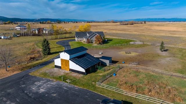 aerial view with a rural view