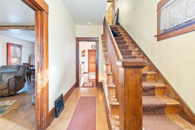 interior space with hardwood / wood-style floors