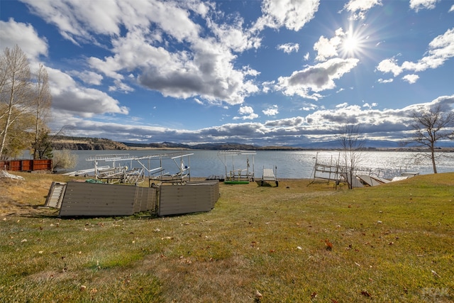 water view with a dock