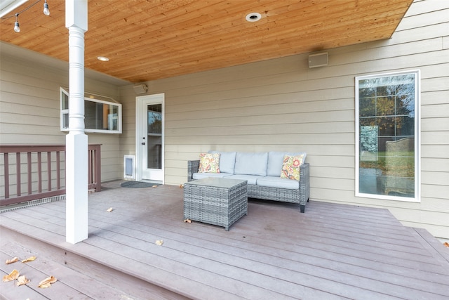 deck with an outdoor living space