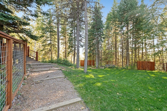 view of yard with fence