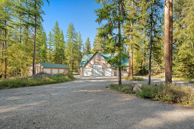 exterior space with an outbuilding