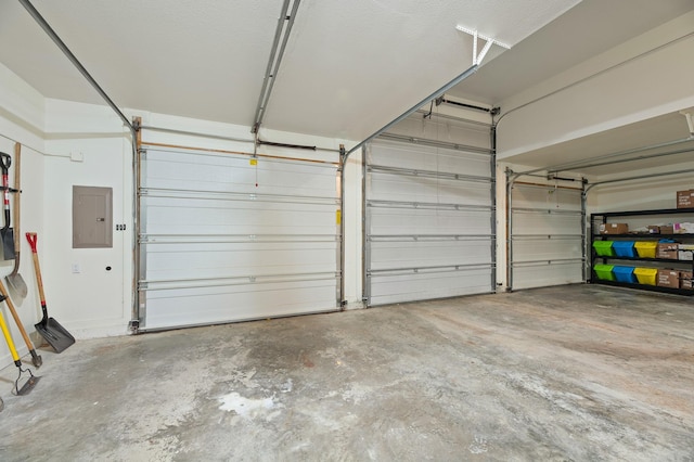 garage with electric panel