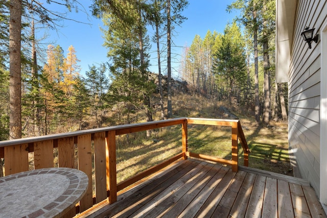 128 Ledgewood Dr, Bigfork, MT 59911 - view of wooden terrace