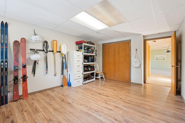 128 Ledgewood Dr, Bigfork, MT 59911 - interior space with wood finished floors and a drop ceiling