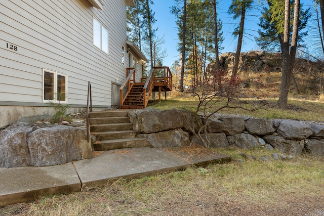 view of yard featuring a deck