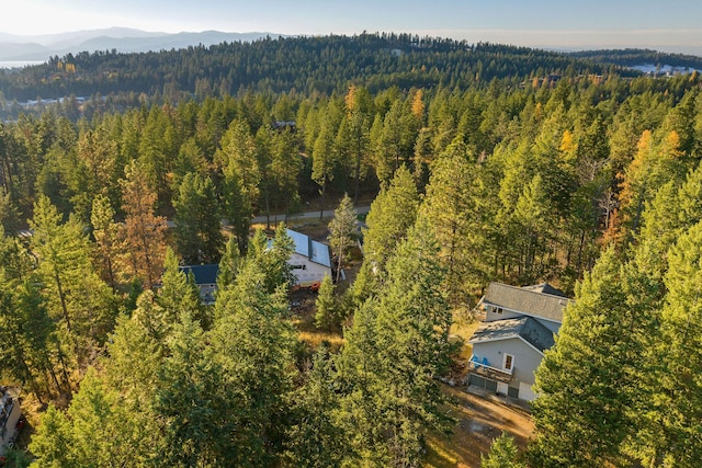 128 Ledgewood Dr, Bigfork, MT 59911 - view from above of property with a forest and mountains