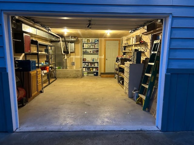 interior space featuring a workshop area