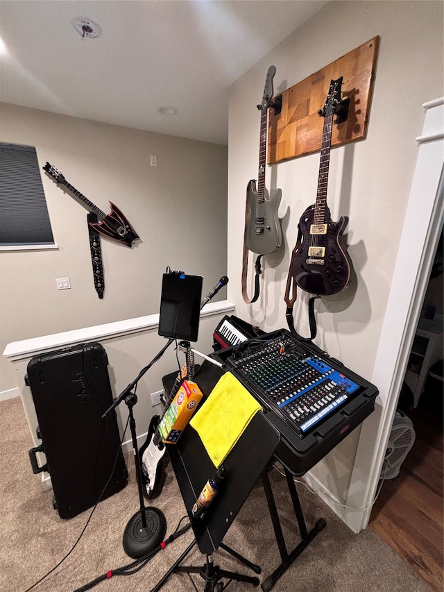 interior space featuring carpet flooring