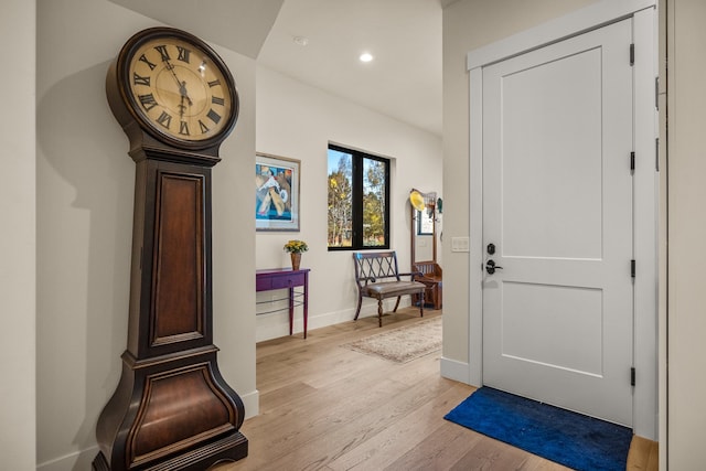 entryway with light wood-type flooring