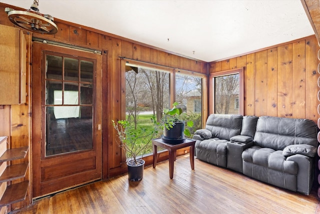 1312 2nd Ave E, Kalispell, MT 59901 - living room with wooden walls and wood finished floors