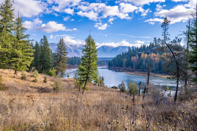 property view of water featuring a mountain view